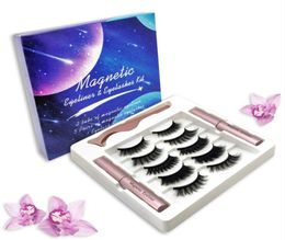 5 pairs magnetic eyelashes 2 magnetic eyeliner tweezers in a set magnetic eyeliner false eyelashes set6603896