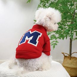 Dog Apparel Clothes For Small Dogs Teddy Than Bear Hoodie Autumn And Winter Add Velvet Warm Letter R