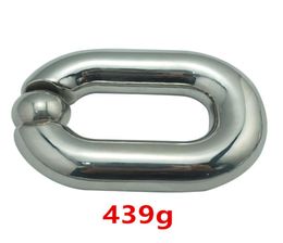 Heavy Ball Stretcher Scrotal Bondage Stainless Steel Metal Cock Cage Penis Ring Male Devices Fetish Sex Toys For Men4346953