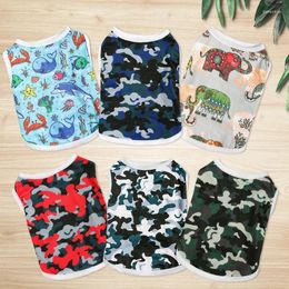 Dog Apparel Camouflage Puppy Summer Clothes Lightweight Medium Sphinx Cat Overalls Flat Knitting Pet Items Soft Polyester York Vest