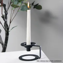 Candle Holders 2pcs Matte Black Decorative Taper Holder Accessories Wrought Iron Dinner Party Props Wedding Candlestick Stand Vintage