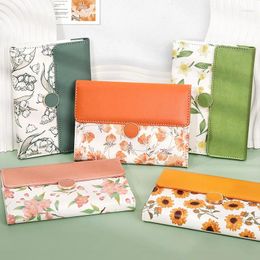 Pu Cover B6 Notebook Small Fragmented Flower Hand Ledger Simple Bag Buckle Diary Printed High Appearance