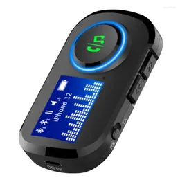 Car LCD Display Audio Transmitter Receiver Bluetooth 5.0 AUX Stereo MP3 Player Handsfree Calling Wireless Adapter