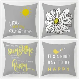 Pillow Nordic Cover Daisy With Grey And Yellow Case Home Sofa Decorative Pillowcase 45 45cm Kussensloop