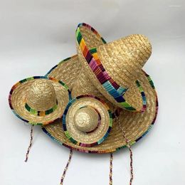 Berets Unisex Mexican Beach Hat 14cm/22cm/35cm/43cm Sunscreen Drawstring Cap Children's Performance Flavors Halloween