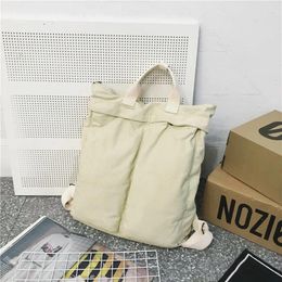 Backpack Korean Ins Lazy Canvas Art Simple Fashion College Student Schoolbag Large Capacity Leisure Travel