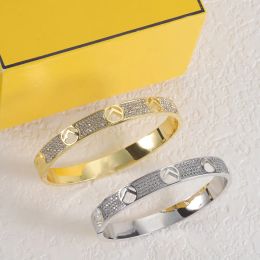 Women Mens Bracelets Designer Gold Bangle Bracelet Stainless Steel Diamond Silver Bracelet Bangles Men Letter Jewellery Accessories Love Wedding Gift 245147D