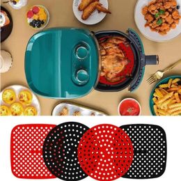 Double Boilers Air Fryer Liner Food Grade Reusable Silicone Anti-slip Round Mat Non-Stick Steaming Basket Steamers Cooking Kitchen