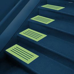 Window Stickers 4pcs Non-slip Stair Tread Tape Luminous PVC Mat Floor In Car Glowed The Dark Carpet Rug Safety