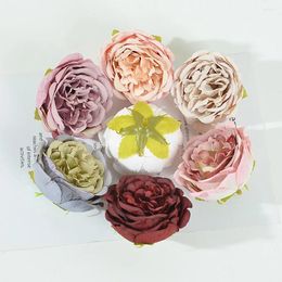 Decorative Flowers 10PCS Artificial Silk Peony Head Fake Flower For Wedding Home DIY Decor Party Birthday Scrapbooking Wreath Accessory