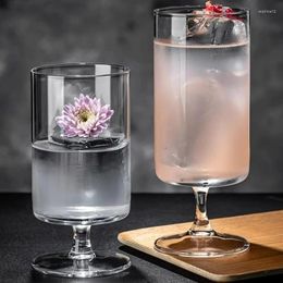 Wine Glasses Creative Ultra-thin Straight Cocktail Cups Japanese Juice Bubble Glass Transparent Short Champagne Cup