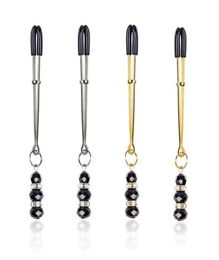 Massage Items 2PCS Breast Nipple Clamps With Jewellery Stimulate Breasts Massage Penis Clitoris Clamp BDSM Fetish Exotic Accessori3638463