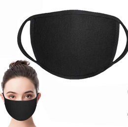 Adult and kid Face Mouth Cover PM25 Mask Dustproof Antibacterial Washable Reusable Ice Silk Cotton Masks Tools Black Cotton MASK3747870
