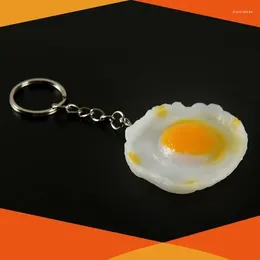 Keychains Keychain Egg Simulation Food Pendant Fried Resin Handicraft Gift Wholesale
