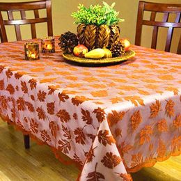 Table Cloth Fall Leaves Tablecloth Round Thanksgiving Cover Rectangle Flag Waterproof Dustproof Tabletop