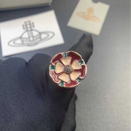 Designer Westwoods Sunflower Ring High Grade Enamel Lacquer Petal Nail 6AS6