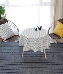 Nordic Polyester Cotton Round Table Cloth Colour Yellow Rice Word Grey Arrow Cotton and Linen Printing Tablecloth Custom8183144