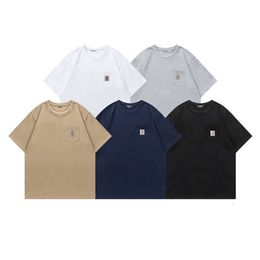 Designer Fashion Short Sleeved t Shirts Tooling Carhartte Men's for Mens Summer New Product Classic Label Pocket 8v7m