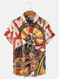 Men's Casual Shirts Skull Pattern 3D Print Shirt Man/Women Fashion Short Sleeves Hawaiian Streetwear Oversized Unisex Clothing