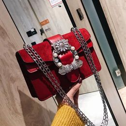 Shoulder Bags Textured Casual Small Bag Female 2024 Korean Version Frosted Chain Messenger Fashion Diamond Square