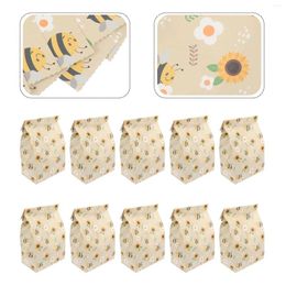 Gift Wrap 10 Pcs Bee Bag Packaging With Pattern Adorable Snack Bags Beeswax Storage Paper Candies Packing Pouch Festival Baby