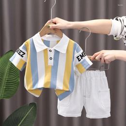 Clothing Sets Summer Infant Toddler Short Sleeves Shorts Set Baby Boys Cotton Stripe Pullover T-shirt Two-piece Suit 0-5Y