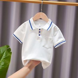 Summer Kids Boys Polo Shirt Short Sleeve Solid Cotton T Shirt Childrens Clothing Toddler Baby Boy Sport Shirts School Uniform 240514