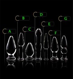 7 Model Transparent Crystal Glass Anal Plug Small Anus Dildo Butt Plugs Ass Masturbation Sex Toys for Woman Man2640585