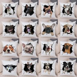 Pillow Funny Dog Print Decorative Pillowcase Fashion Bedroom Sofa Lumbar Cover Car Home Decoration 45x45cm