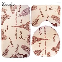 Bath Mats Zeegle 3pcs Bathroom Set Suction Sponge Toilet Rugs Non-slip Floor Mat Lid Cover Pad Home Decor