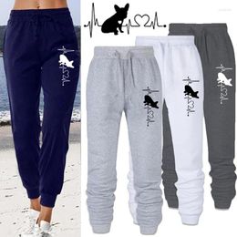 Women's Pants Women Lovely Dog Print Long Autumn And Winter Casual Sweatpants Solid Color Bottoms Jogging Fitness Sports Trousers