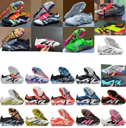 Send With Bag Quality Football Boots 30th Anniversary 24 Elite Tongue Fold Laceless Laces FG Mens Soccer Cleats Comfortable Training Leather Football Shoes kids US