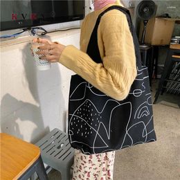 Bag Large Women's Canvas Tote 2024 Cotton Cloth Shoppers Fabric Casual Shoulder Shopping Ladies Handbags Eco Beach Black