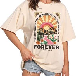 Men's T-Shirts Vintage Aesthetic Christian Inspirational T-Shirts Cute Bible Verse Graphic Tshirts Faith Religious Ts Women Short Slve Tops T240510