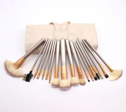 18pcsset Professional Makeup Brushes Champagne Gold Wood Handle Luxury Make Up Brushes Set Beauty Maker Pincel maquiagem Tools7579774