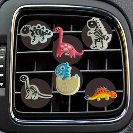 Safety Belts Accessories Fluorescent Dinosaur 32 Cartoon Car Air Vent Clip Outlet Per Clips Decorative Freshener Conditioner Condition Ot3Cp