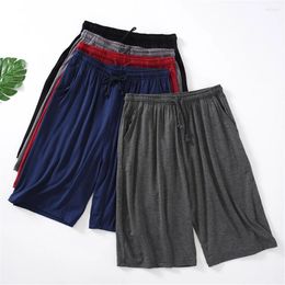 Men's Sleepwear Plus Size L-8XL Modal Pajama Shorts Summer Knee Breeches Home Sleep Cotton Casual Trunks Large Beach