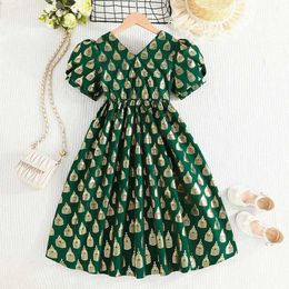 Girl's Dresses Dress For Kids 7-14 Years old Birthday Puff Sleeves Raya Princess Formal Dresses Ootd For Baby GirlL2405