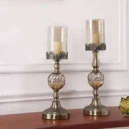 Candle Holders Table Decorative Ornament European Style Romantic Candlelight Dinner Holder Porta Velas Indoor Decor BS50ZT