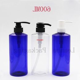 Blue/Clear PET Lotion Cream Pump Bottles,Empty Cosmetic Containers,600cc Refillable Plastic Shampoo Bottle,Shower Gel Bottlesgood packa Vvom