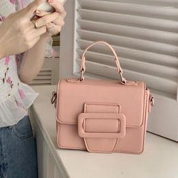 Evening Bags Solid Colour Small Square Women's Messenger Fashion Female Top-handle Shoulder Bag Flap Clutch Purse Ladies Pink Handbags