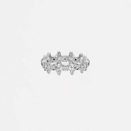 Designer Westwoods New Multi Saturn Full Diamond Ring for Womens Fashion Versatile Light Luxury Design and High Sense Nail TG2W