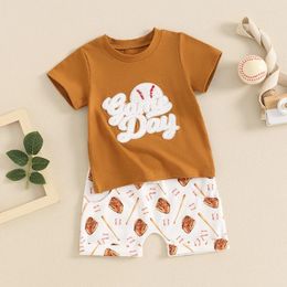 Clothing Sets Baby Boys Shorts Set Short Sleeve Embroidery Letters T-shirt With Baseball Print Summer Outfit