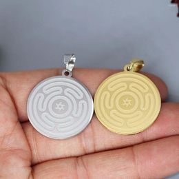 Pendant Necklaces 2Pcs/lot Hekate's Wheel Magic Strophalos For Necklace Bracelets Jewellery Crafts Making Findings Stainless Steel Charm