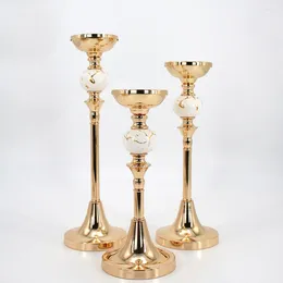 Candle Holders 3PCS/set Metal Pillar For Home Holiday Decoration Sample Room