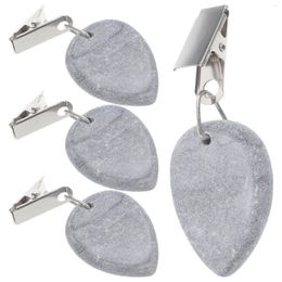 Table Cloth 4 Pcs Drop Shape Marble Pendant Weights Reusable Delicate Tablecloth Clips Teardrop Compact Outdoor Supply