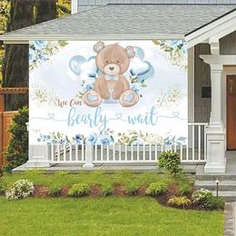 Party Decoration 1pc Watercolour Sky Teddy Bear Background Perfect For Baptism And Pography - Stars Clouds Blue Balloons