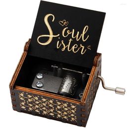 Decorative Figurines Soul Sister Music Box Gifts From And Friend Wooden Mechanism Engraved Musical Boxes Cute Vintage Craft Home Decor
