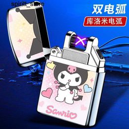 Lighters Kuromi my melody gave my boyfriend a new highly Personalised cartoon windproof portable arc cigarette lighter S24513 S24513