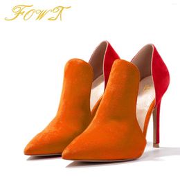Dress Shoes Mixed Colors D'Orsay&Two-Piece High Thin Heels Women Pumps Pointed Toe Ladies Mature Casual Spring Large Size 11 12 FOWT